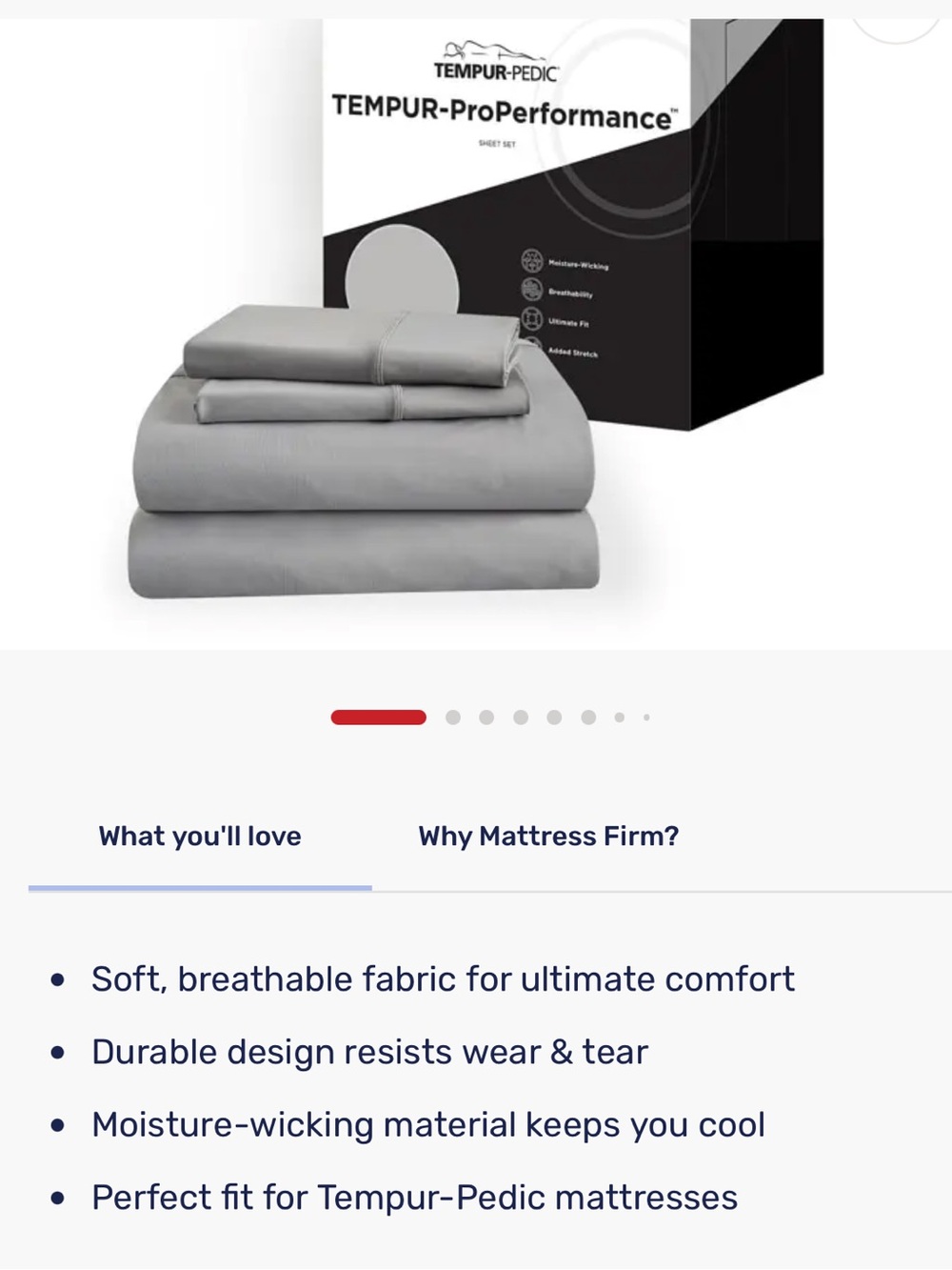 Tempur-Pedic TempurPro Performance Queen Sheet Set (NEW)